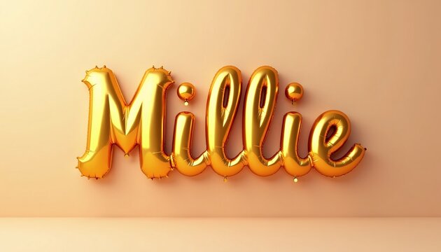 MILLIE LETTERS - GOLDEN BALLOON 3D