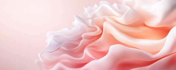 Fototapeta premium A soft, flowing fabric in pastel hues, showcasing delicate folds and texture, evoking a sense of elegance and tranquility.