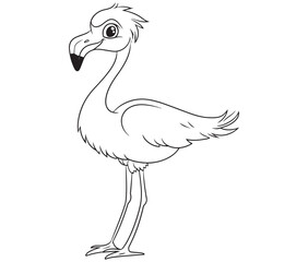 Illustration of a flamingo, Flamingo vector, Outline of a flamingo