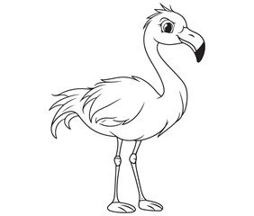Illustration of a flamingo, Flamingo vector, Outline of a flamingo