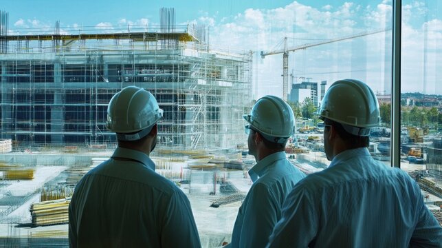 Generate a photo realistic image of scheduling coordinators managing construction project schedules, with project timeline adjustments, scheduling conflicts resolution, 