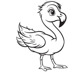 Illustration of a flamingo, Flamingo vector, Outline of a flamingo