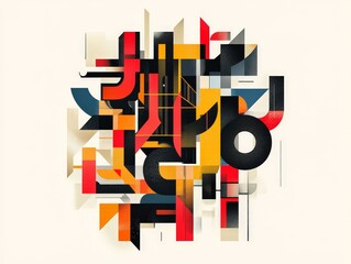 Obraz premium A typographic poster showcasing a mix of serif and sans-serif fonts, arranged in a dynamic and visually engaging composition.