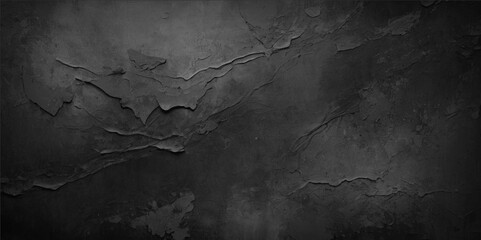 Dark grey textured concrete wall background. Grunge background texture image. Old abstract vintage black wallpaper. Dirty paper art with scratches and stain. Rough dark aged canvas with dirt and brush
