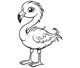 Illustration of a flamingo, Flamingo vector, Outline of a flamingo