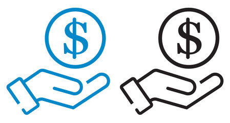 Save money icon Money savings and finance designed , editable stroke  vector linear icons set