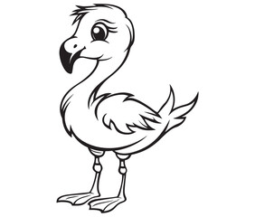 Illustration of a flamingo, Flamingo vector, Outline of a flamingo
