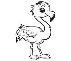 Illustration of a flamingo, Flamingo vector, Outline of a flamingo