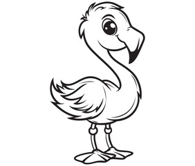 Illustration of a flamingo, Flamingo vector, Outline of a flamingo