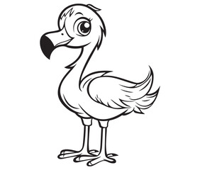 Illustration of a flamingo, Flamingo vector, Outline of a flamingo