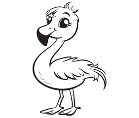 Illustration of a flamingo, Flamingo vector, Outline of a flamingo