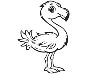 Illustration of a flamingo, Flamingo vector, Outline of a flamingo