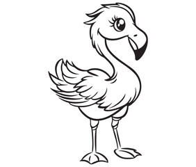 Illustration of a flamingo, Flamingo vector, Outline of a flamingo