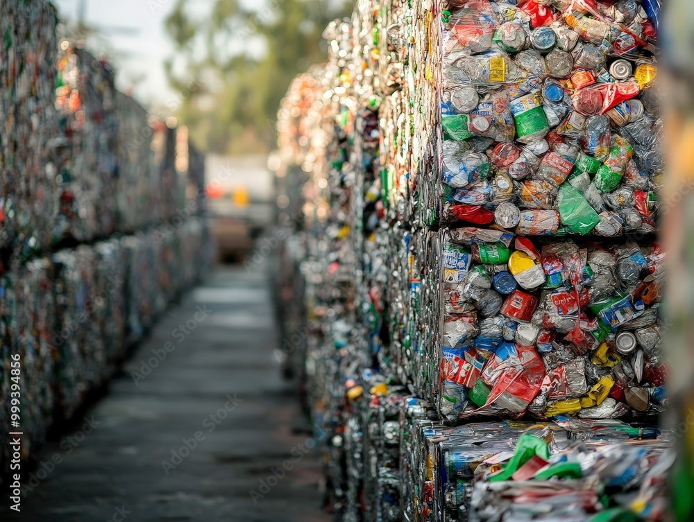 Poster a well-developed recycling infrastructure for a smart city, utilizing cutting-edge technology to max