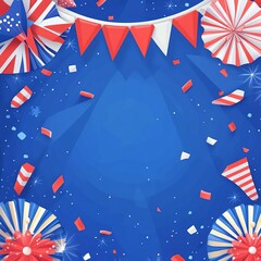 Fototapeta premium Victoria Day festivities with flags and decorations flat design top view national celebration theme animation vivid