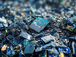 Advanced recycling systems recovering rare earth metals from e-waste, ensuring a sustainable supply of these critical resources.
