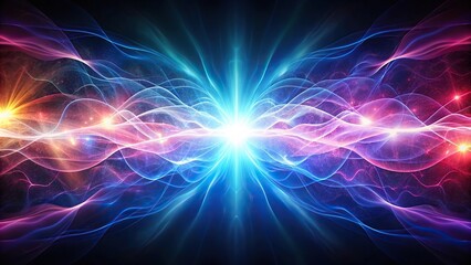 A mesmerizing abstract background of glowing plasma waves in an aerial view