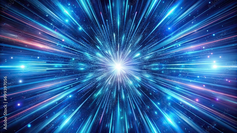 Wall mural a mesmerizing macro view of a futuristic space warp hyperspace background