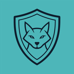 Cat inside shield vector illustration