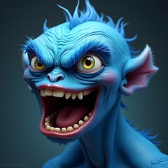 Obraz premium 3D Rendered Blue Creature
