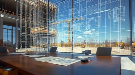 Generate a photo realistic image of value engineering workshops for a construction project, with value engineering diagrams, cost-saving analysis, brainstorming sessions,