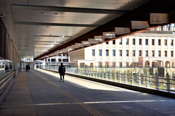 Naklejka premium 芝浦高層ビルのデッキ風景