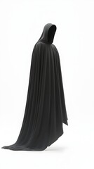 Naklejka premium Floating Vampire Cape with Glowing Edges on Isolated White Background