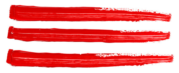 Set of red marker paint texture. Stroke isolated on white background