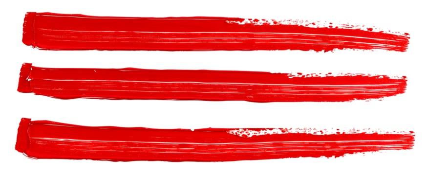 Set of red marker paint texture. Stroke isolated on white background