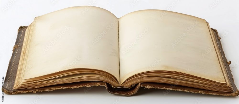 Poster image of open notebook on white background