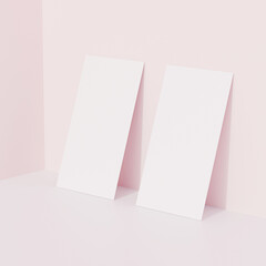 Pink Background Standing Card Mockup