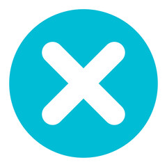 Obraz premium blue cross mark icon.cross mark button on transparent background