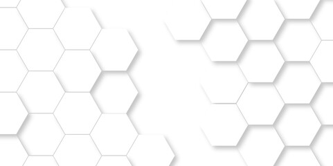 Vector abstract 3d white hexagon realistic mesh cell honeycomb texture. geometric white grid emboss hexagonal background. luxury emboss honeycomb white pattern shadow polygonal square web connection.