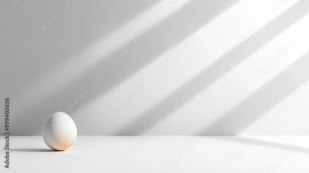Poster a minimalistic object on a white background with soft, diffused shadows creating a subtle depth.