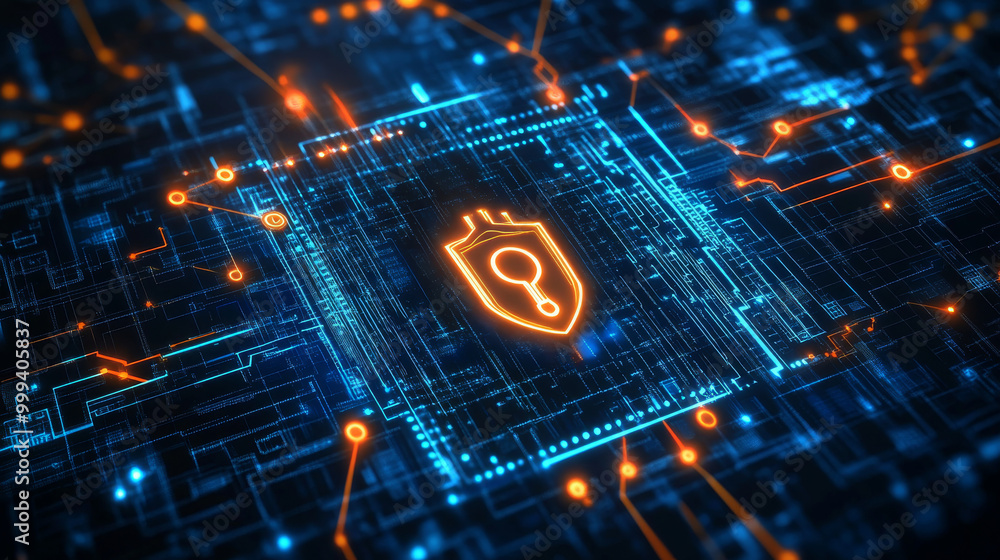 Aufkleber cybersecurity and information or network protection: future cyber technology web services for busine