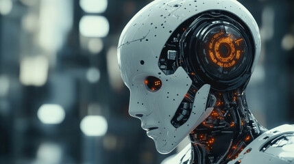 Artificial Intelligence Abstract Background: AI Chipset on Circuit Board. Technology Concept Design, Machine Learning, and Generation by Chip. Vector Illustration for Banner and Web Template.