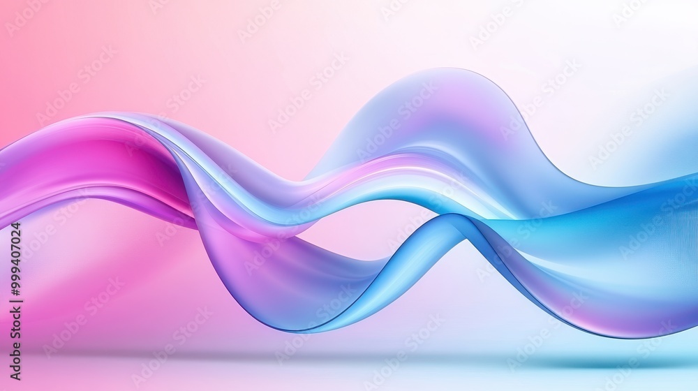 Poster abstract background with soft gradients blending into smooth curves. subtle shades of blue and purpl