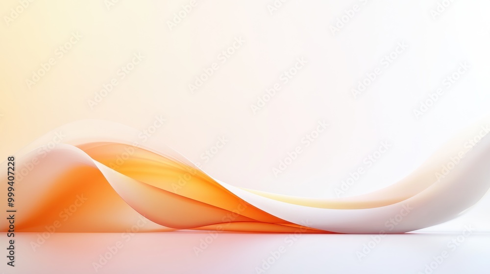 Aufkleber abstract shape set against a white background, with a gradient of warm tones moving from bottom to t