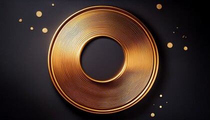 golden yin yang symbol on black background