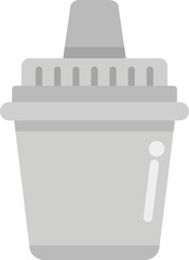 Simple icon of a gray water filter cartridge, representing the concept of water purification