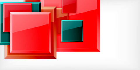 Shiny glossy metallic or plastic square design background. Vector Illustration For Wallpaper, Banner, Background, Card, Book Illustration, landing page