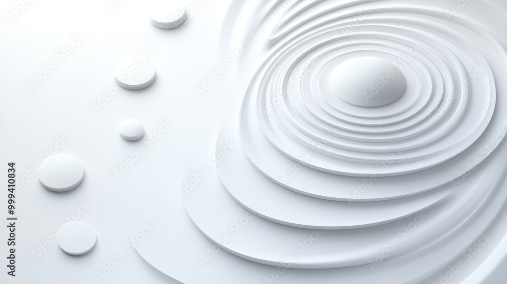 Poster interactive animated circles pulsating across a white backdrop, simulating breathing or heartbeat.