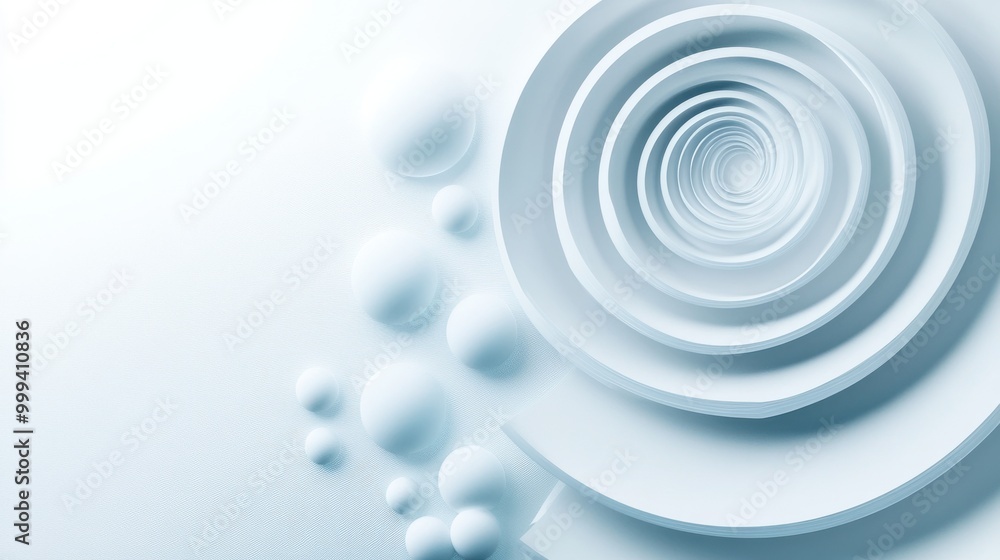 Poster interactive animated circles pulsating across a white backdrop, simulating breathing or heartbeat.