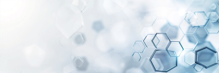 Minimalist background with translucent hexagonal shapes and light gradient effect