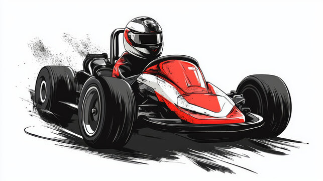 Vector illustration of a gokart in sport automotive style