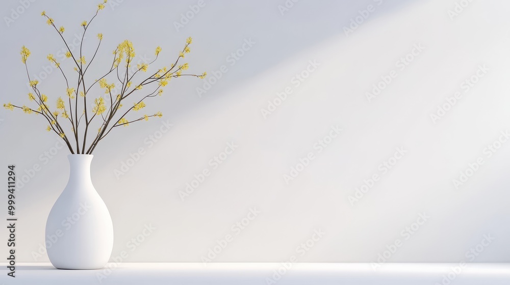 Poster light white background with natural lighting that creates a smooth and calming visual experience.