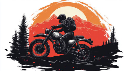 The logo showcases a rugged adventure motorcycle, depicted in a dynamic, angled perspective to convey movement and excitement