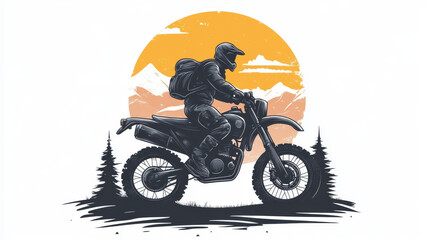 The logo showcases a rugged adventure motorcycle, depicted in a dynamic, angled perspective to convey movement and excitement