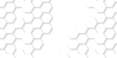 Vector abstract 3d white hexagon realistic mesh cell honeycomb texture. geometric white grid emboss hexagonal background. luxury emboss honeycomb white pattern shadow polygonal square web connection.