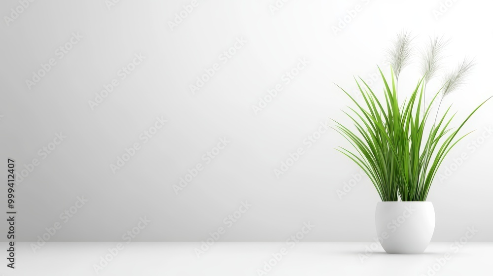 Poster plain white background with minimal distractions, allowing focus on the foreground subject.